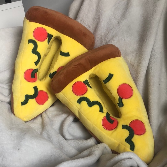 Funny pizza slippers - size 9-10 - Picture 1 of 4